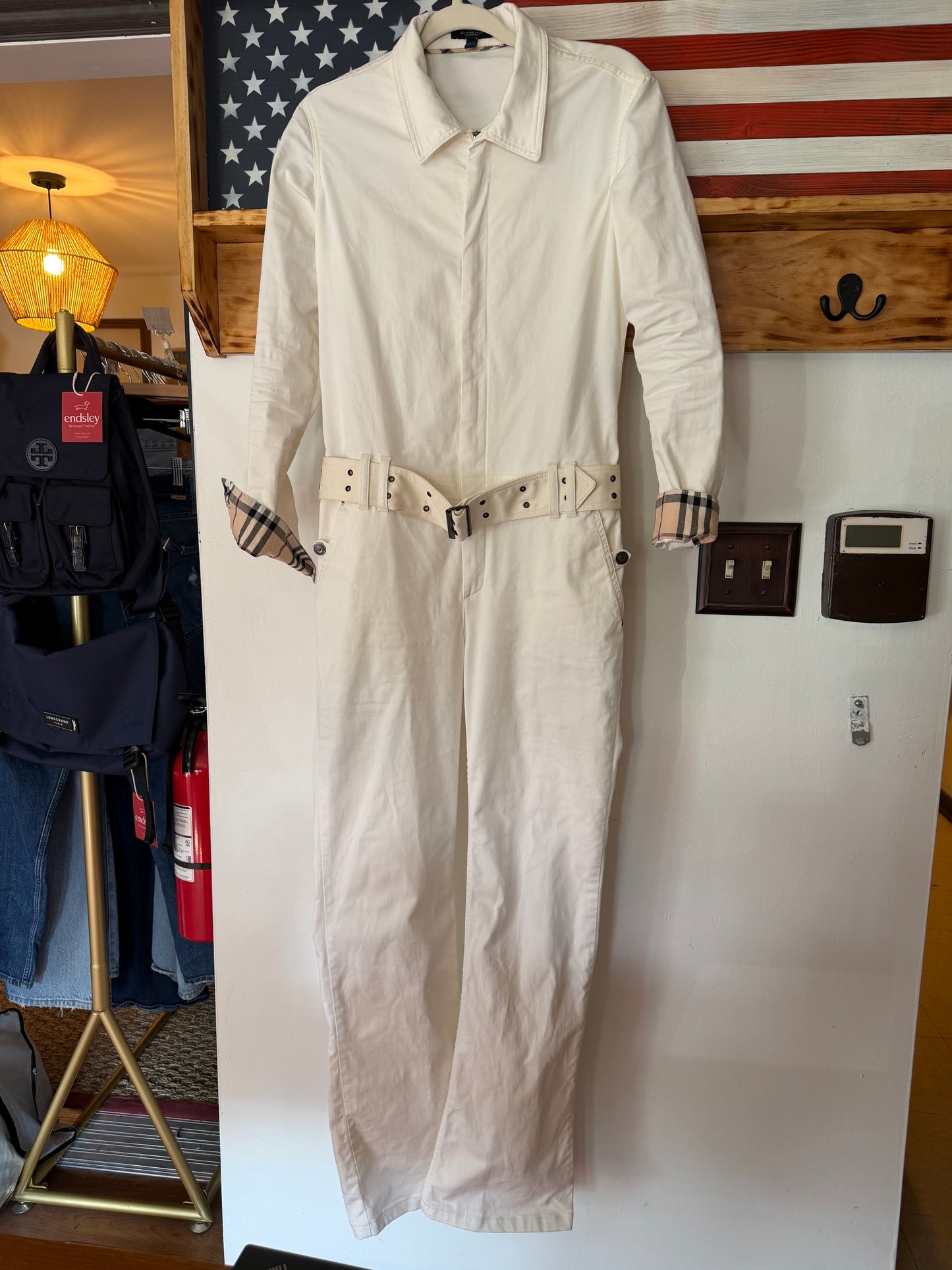 Burberry| Off-White  Denim Jumpsuit, 4/6