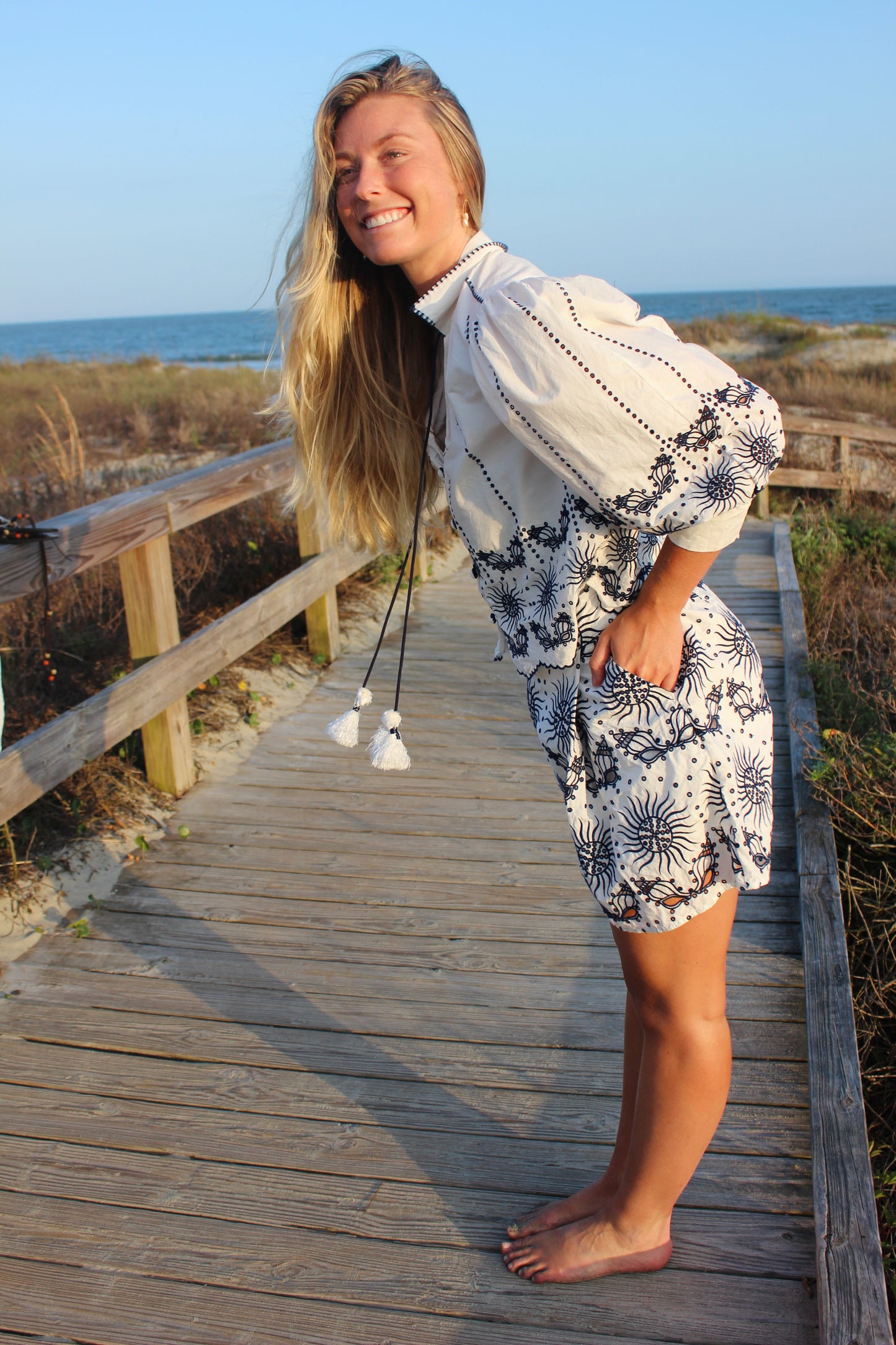 Carolina K | Button Long Sleeve + Shorts, S