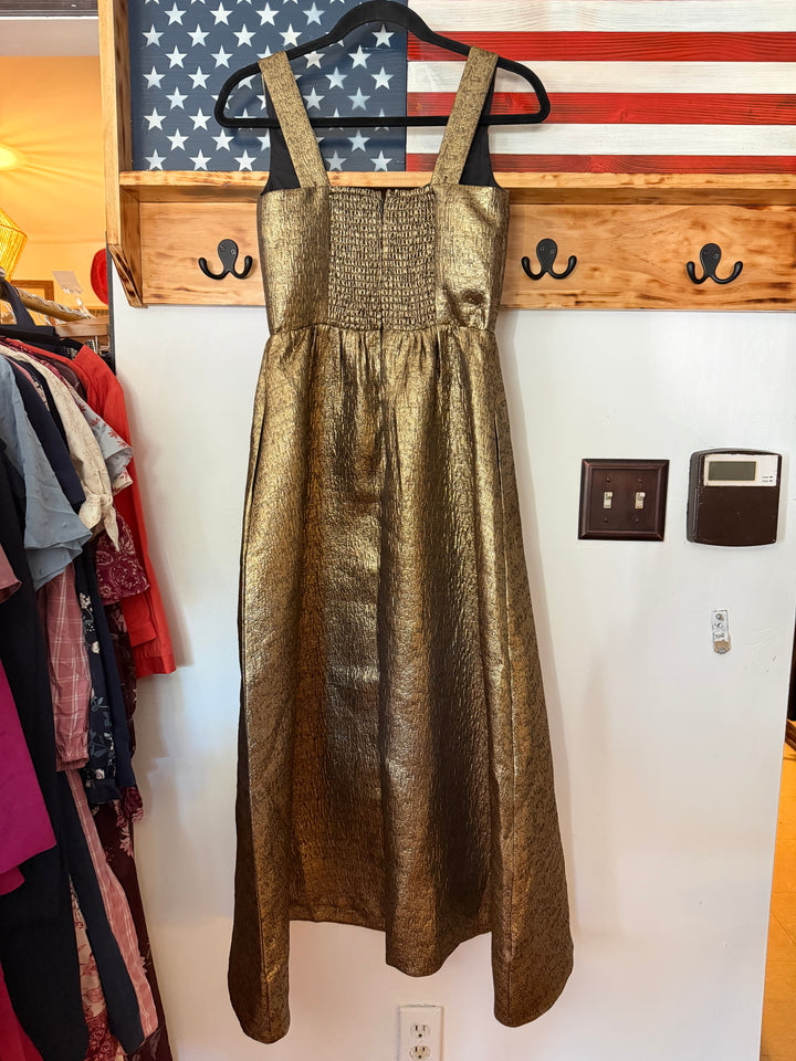 Tuckernuck | Gold Textured Jacquard Esme Dress, XXS
