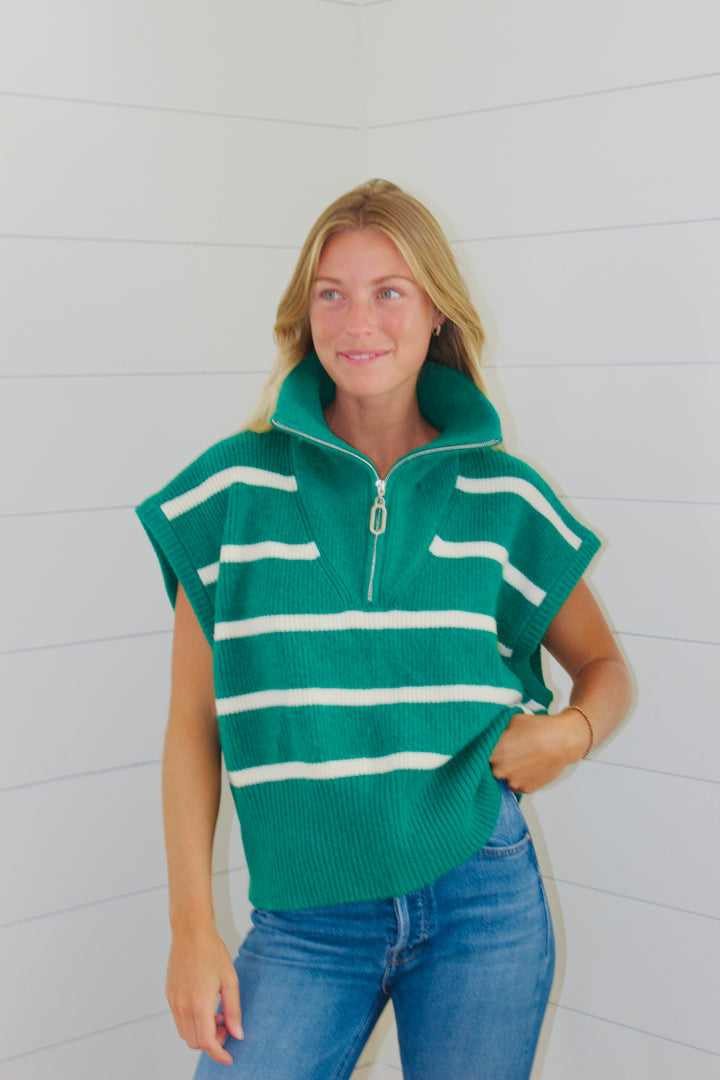Maeve | Striped High Collar Sweater, OS
