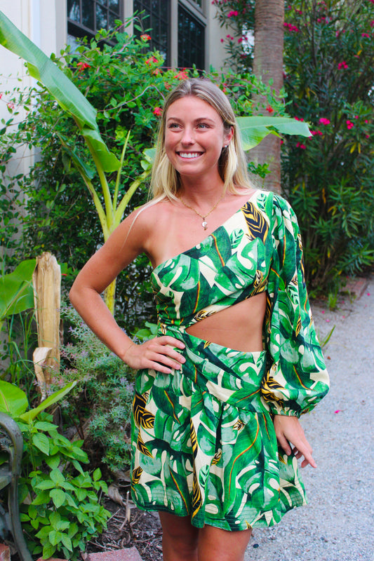 Farm Rio | Tropical Leaves Dress, S/M