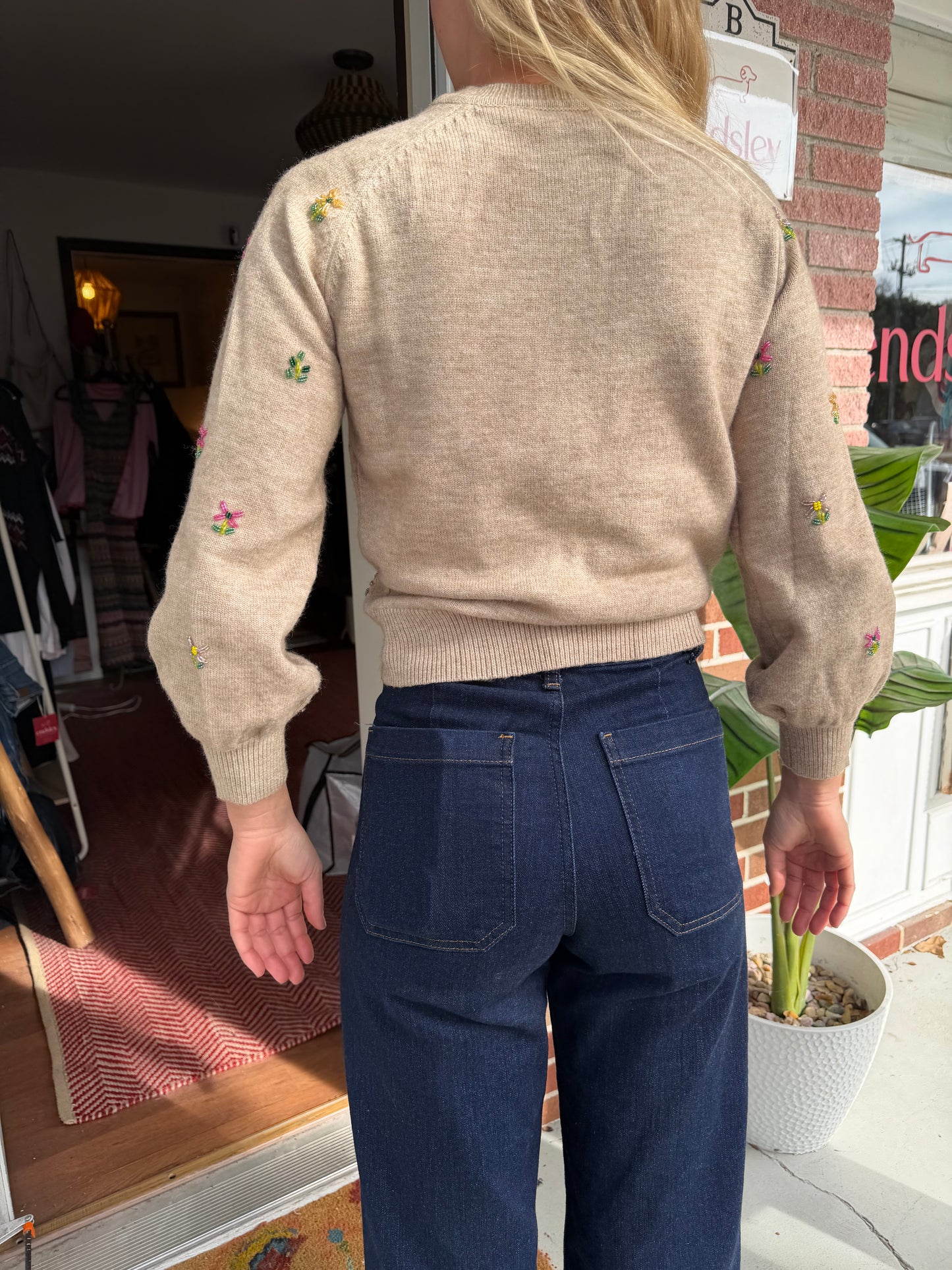 Hyacinth House | Floral Embellishment Elsie Cardigan, XXS