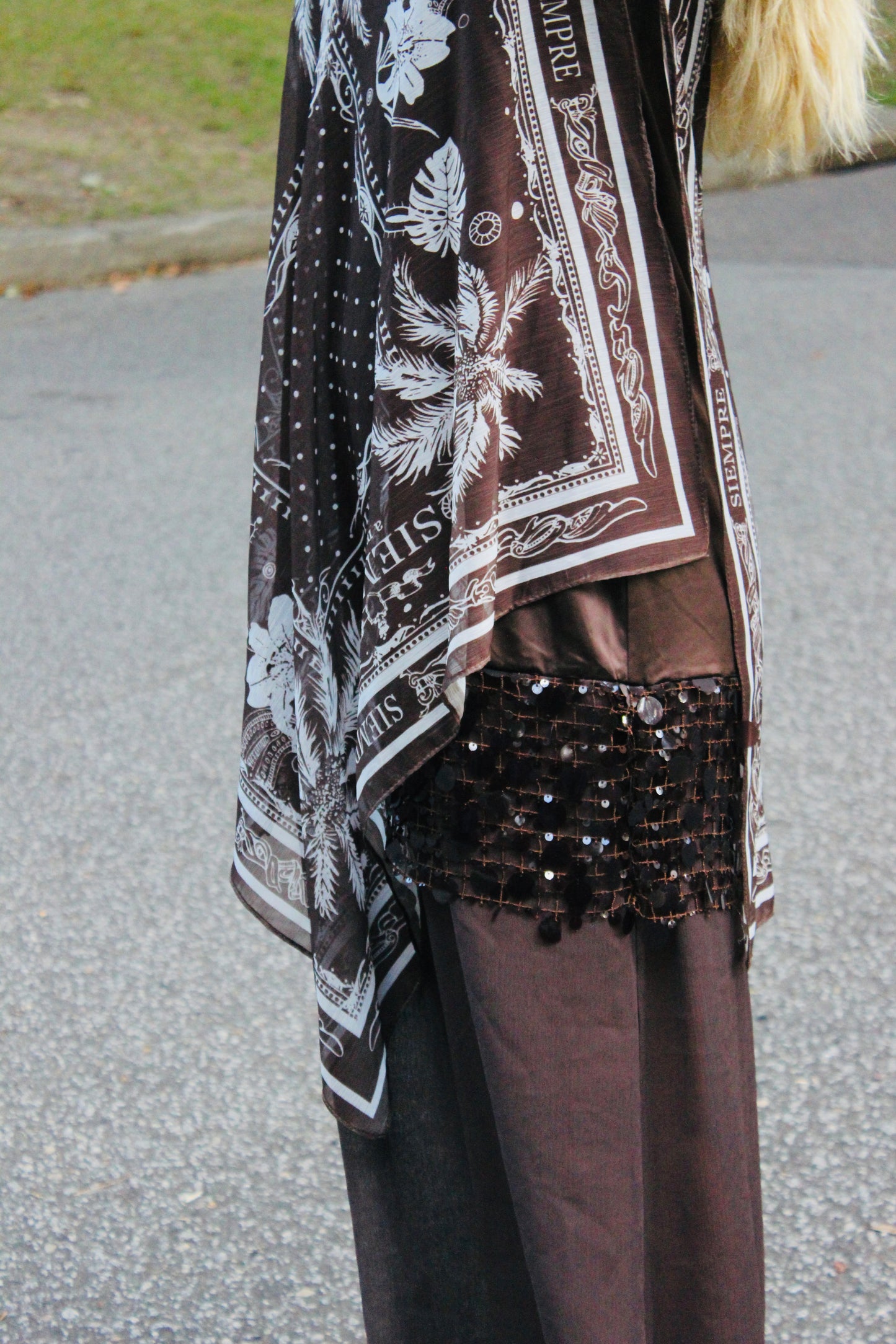 Siempre x Anthropologie | Sequin Trim Flowy Dress, XS