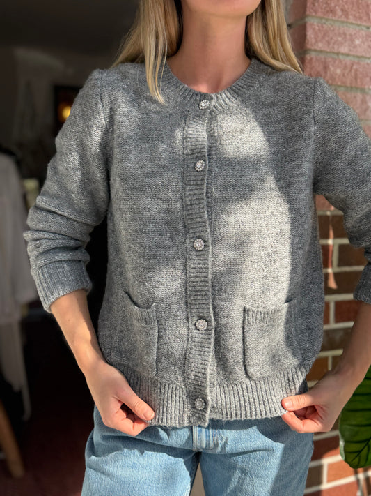 J Crew | Button Down Sparkly Sweater, L
