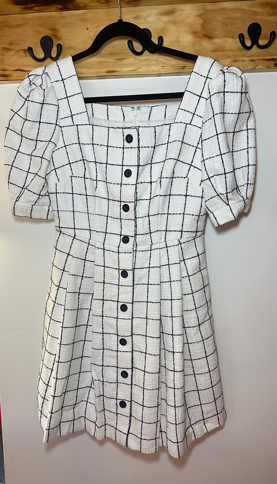 Gal Meets Glam Navy Tweed Plaid Dress, 2