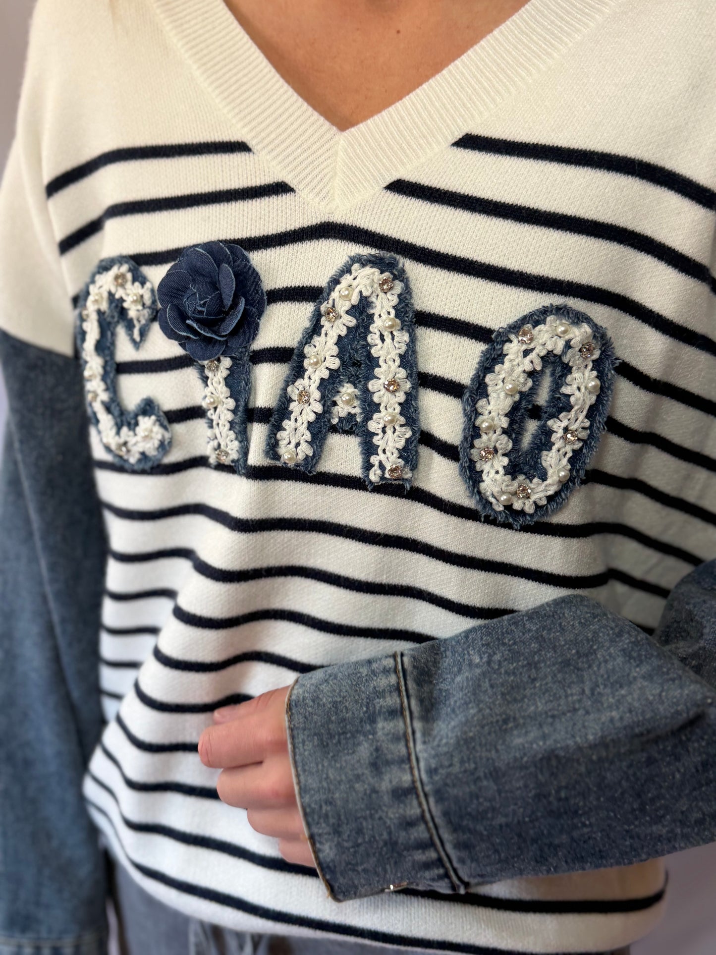 Aix-en-Provence | Ciao Repurposed Denim Sweater