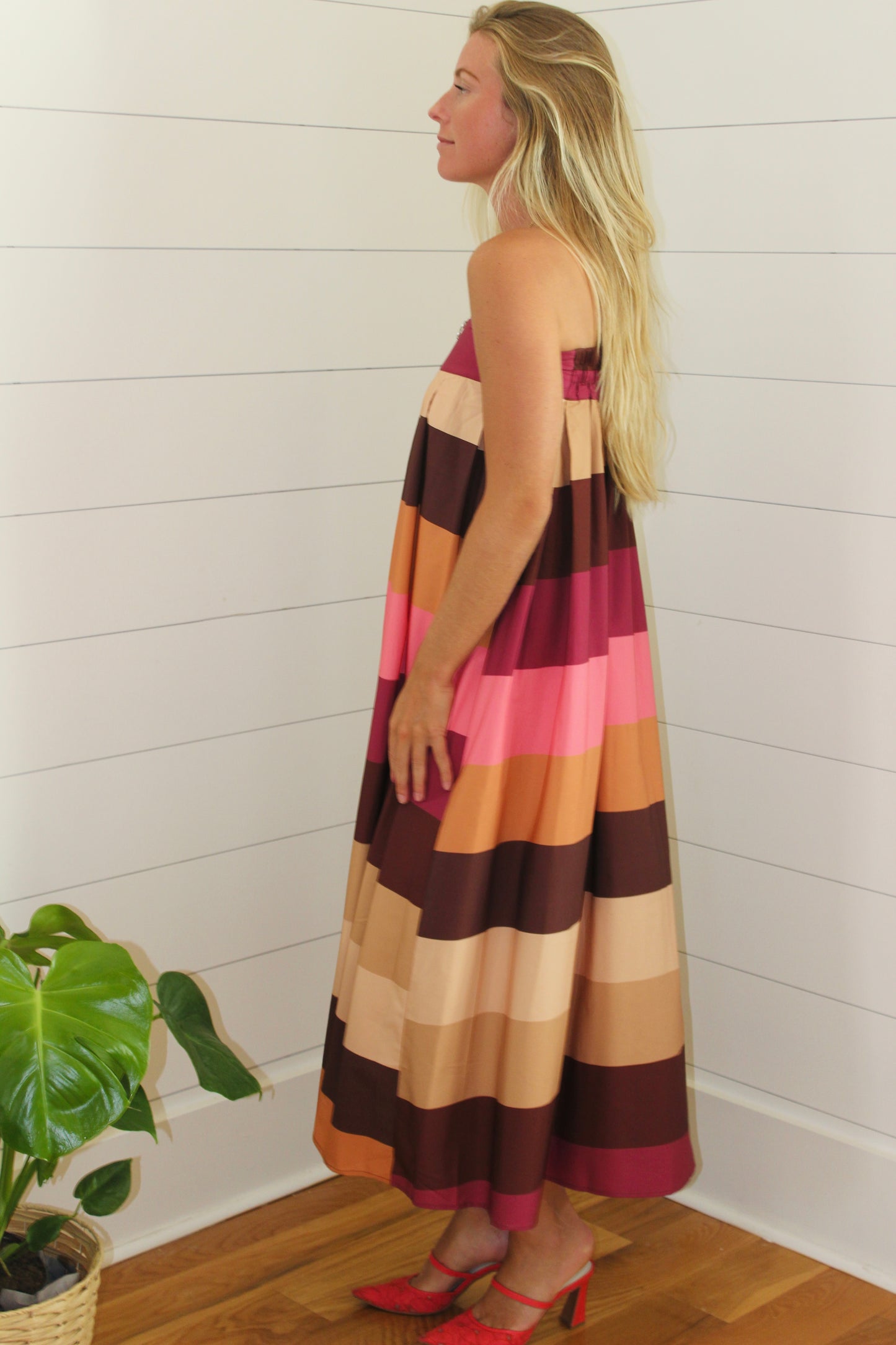 Everbloom Atelier  | Striped Color Block Maxi Skirt, M