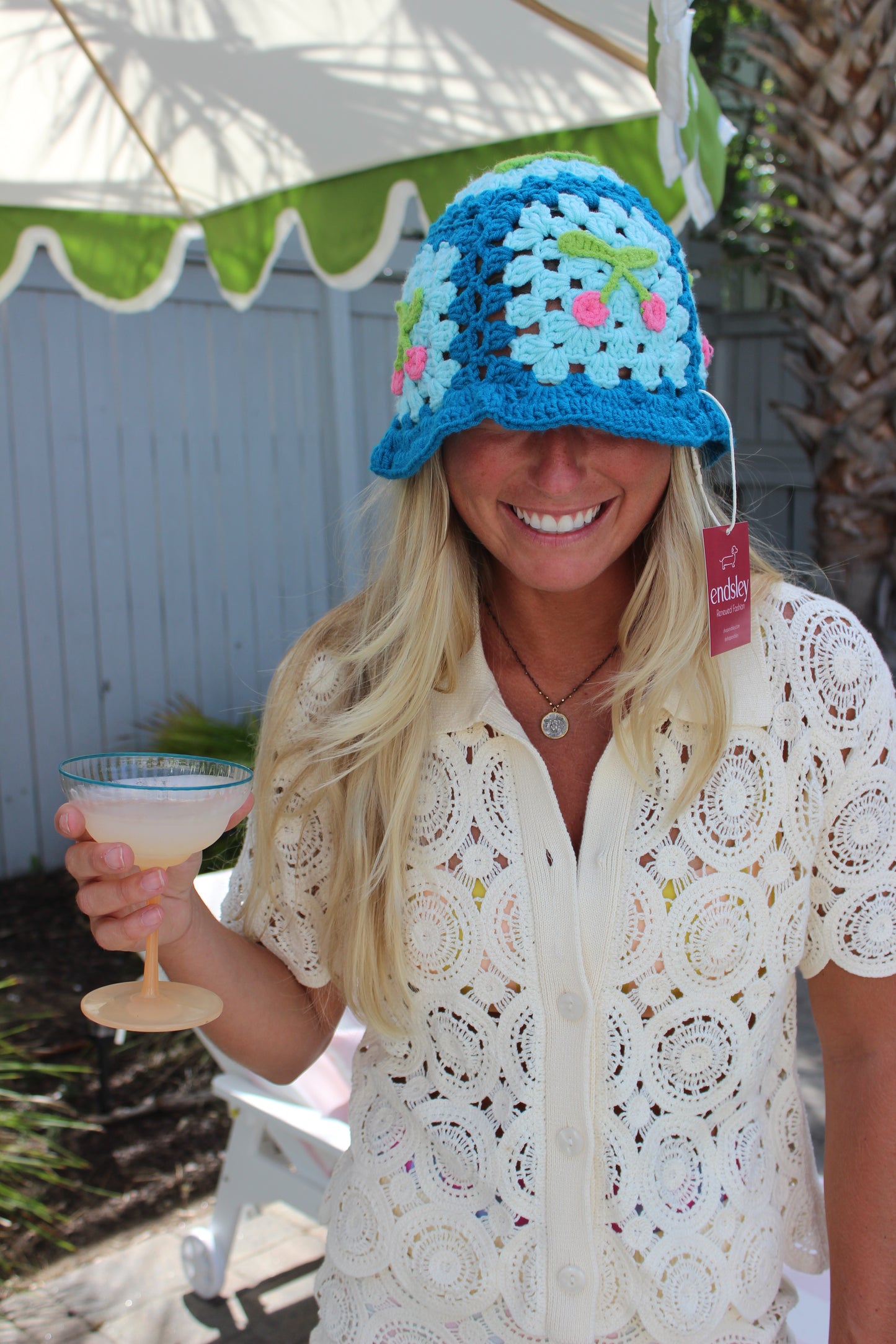 Crochet Cherry Bucket Hat