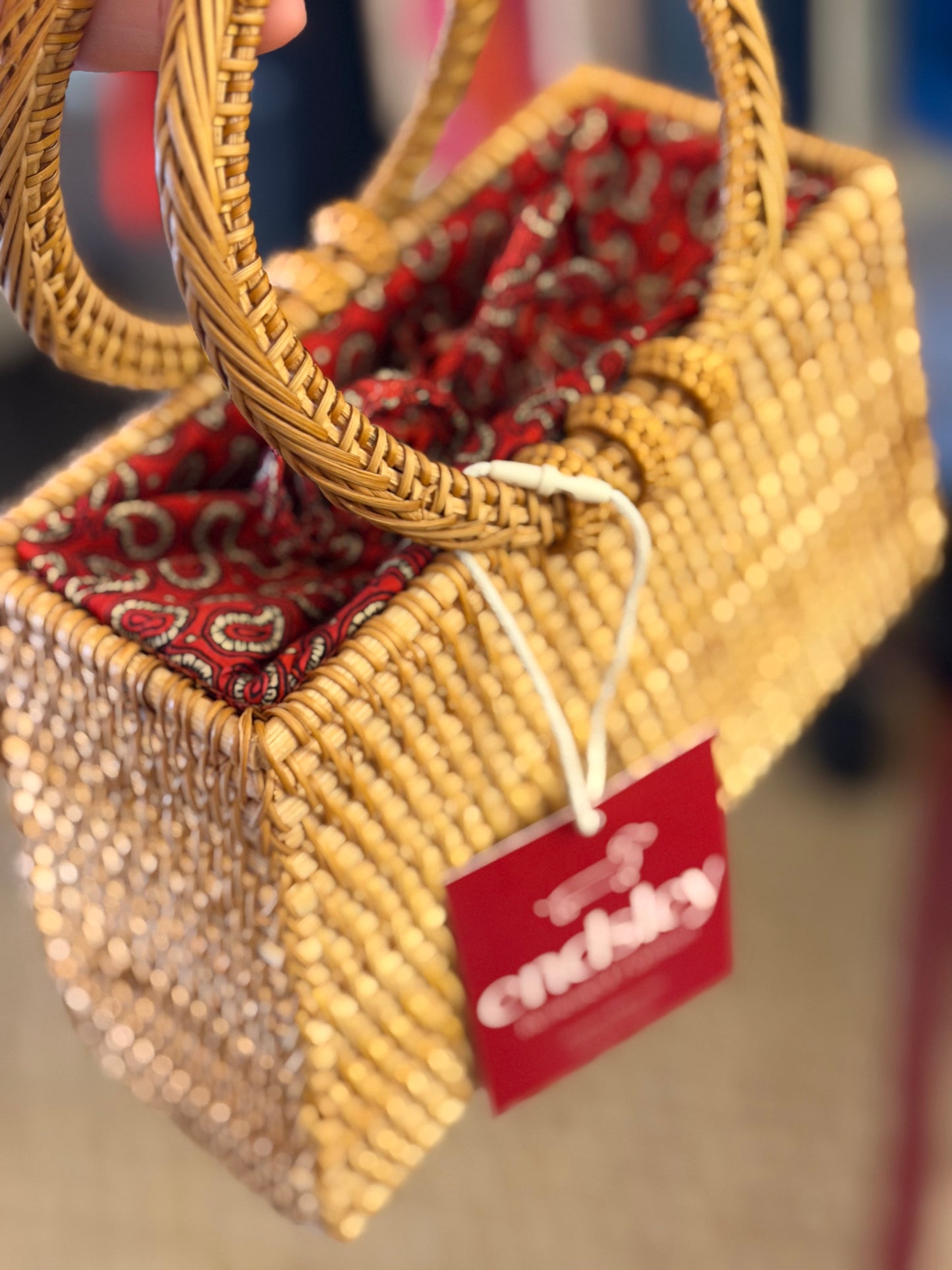 J Crew | Rattan Round Handle Bag