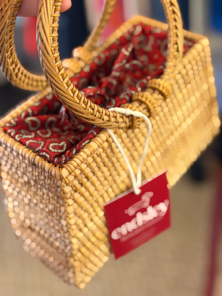 J Crew | Rattan Round Handle Bag