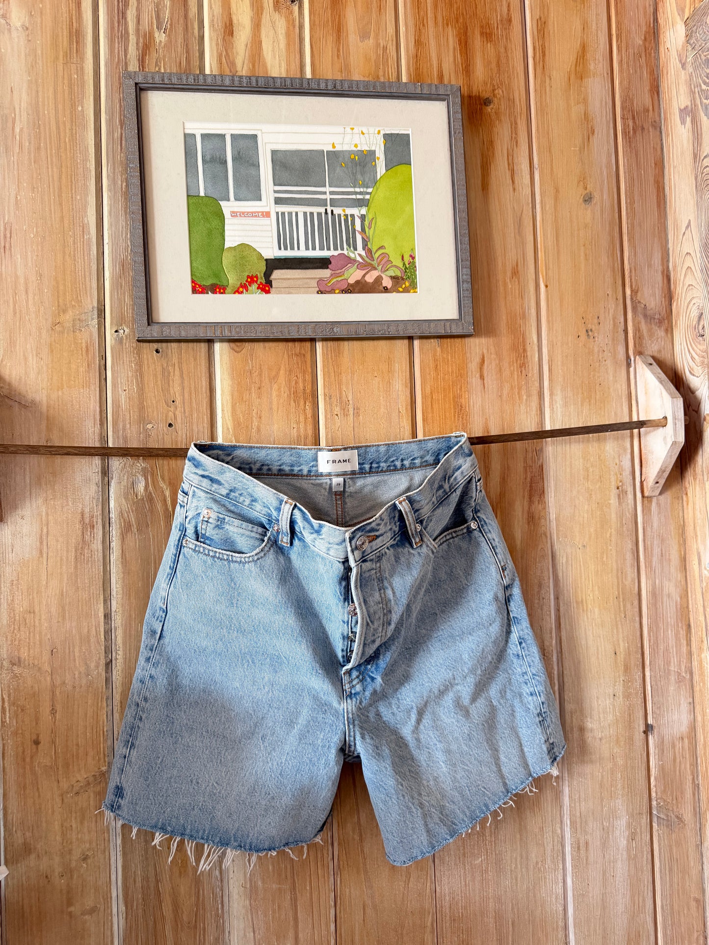 Frame | Long Denim Shorts, 29