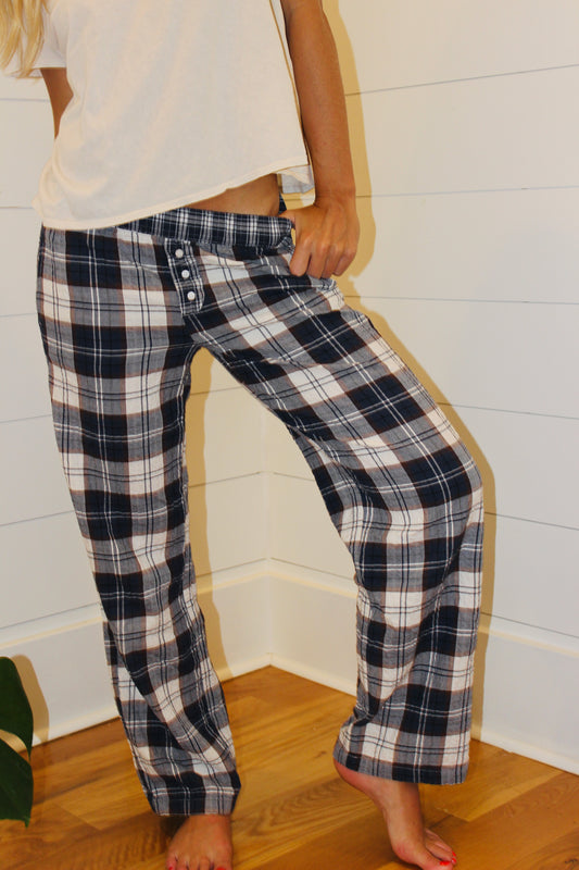 Flannel Plaid Pants, S