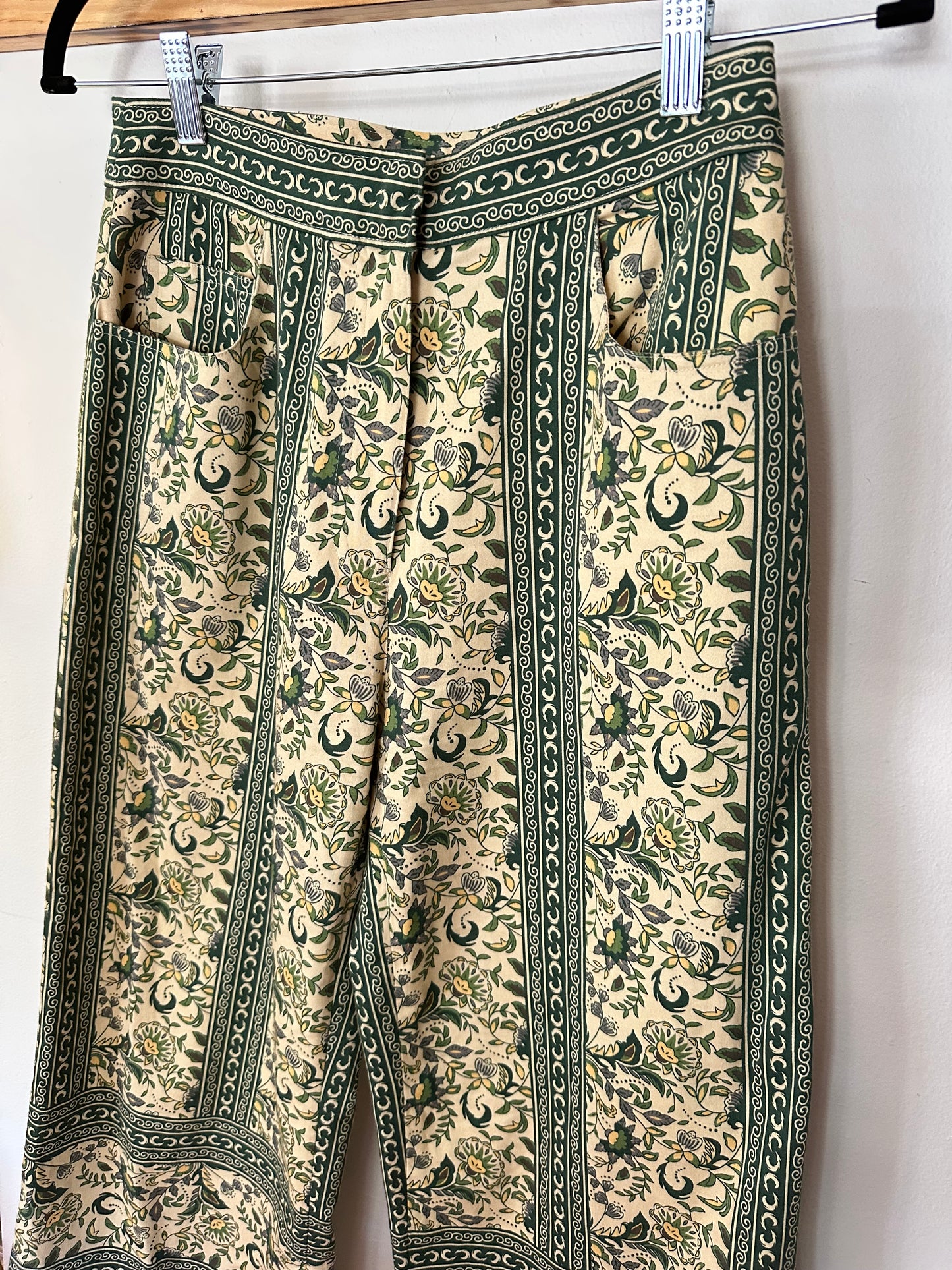 Julia Amory | Green Paisley Babe Pant, XS