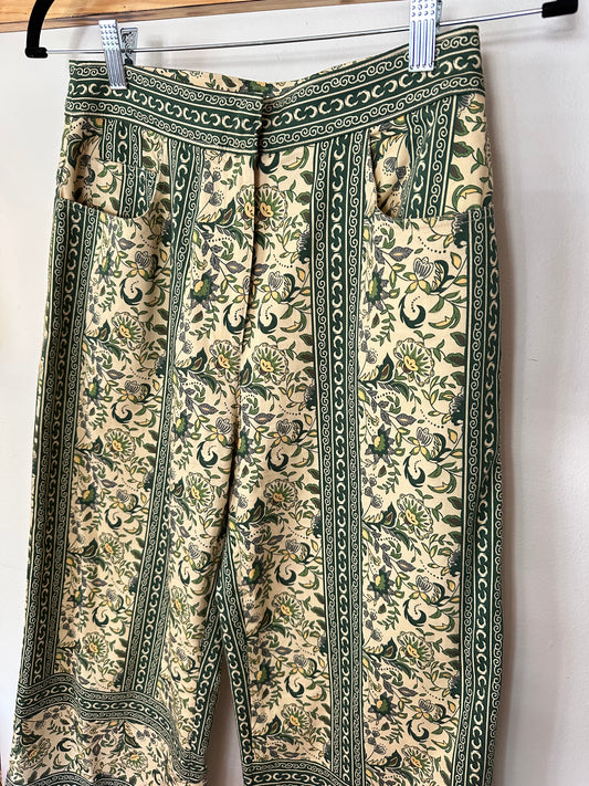 Julia Amory | Green Paisley Babe Pant, XS