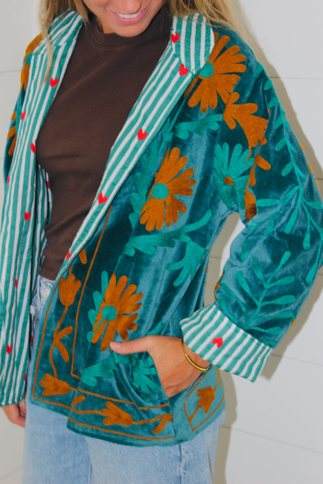 Endsley | Velvet Floral Jacket, OS