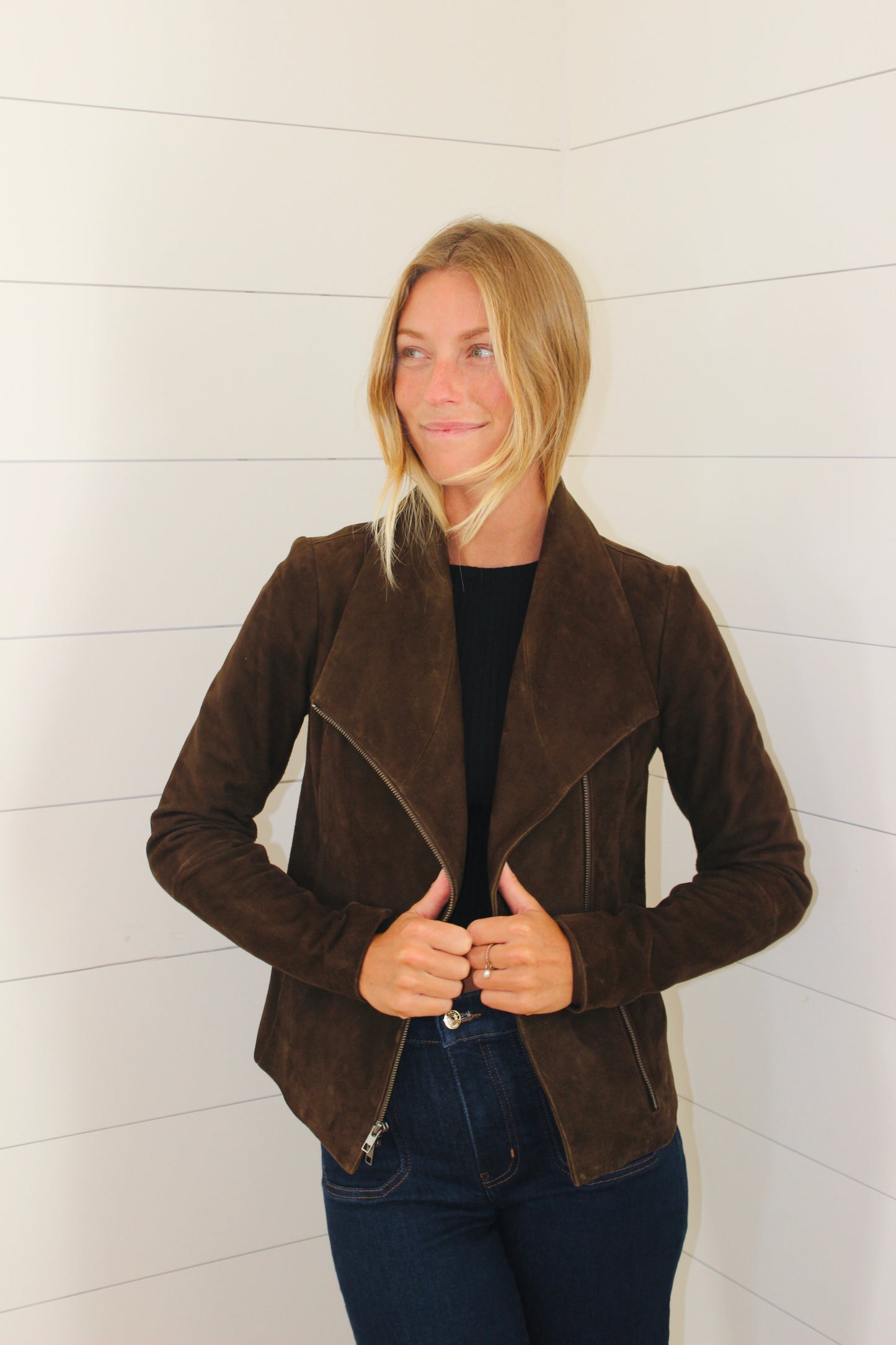 Vince. | Suede Scuba Jacket, XS