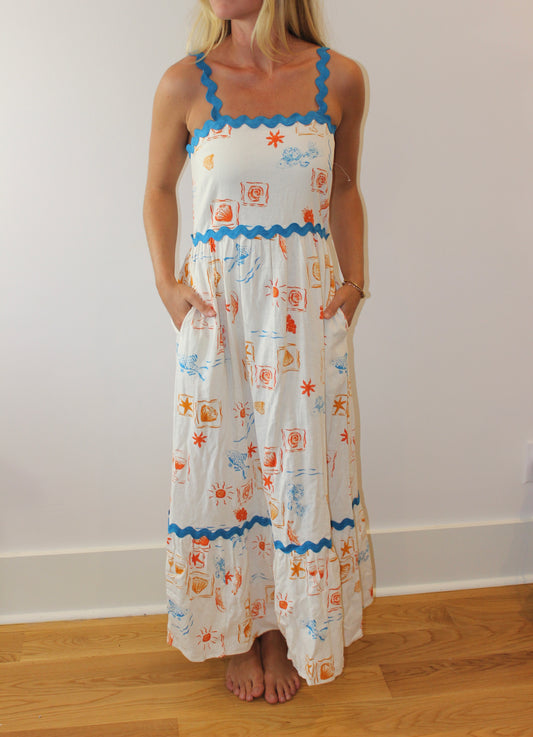 Cece Dresses | Coastal Spritz Print Dress, S