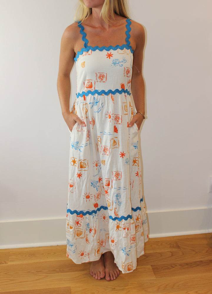 Cece Dresses | Coastal Spritz Print Dress, S