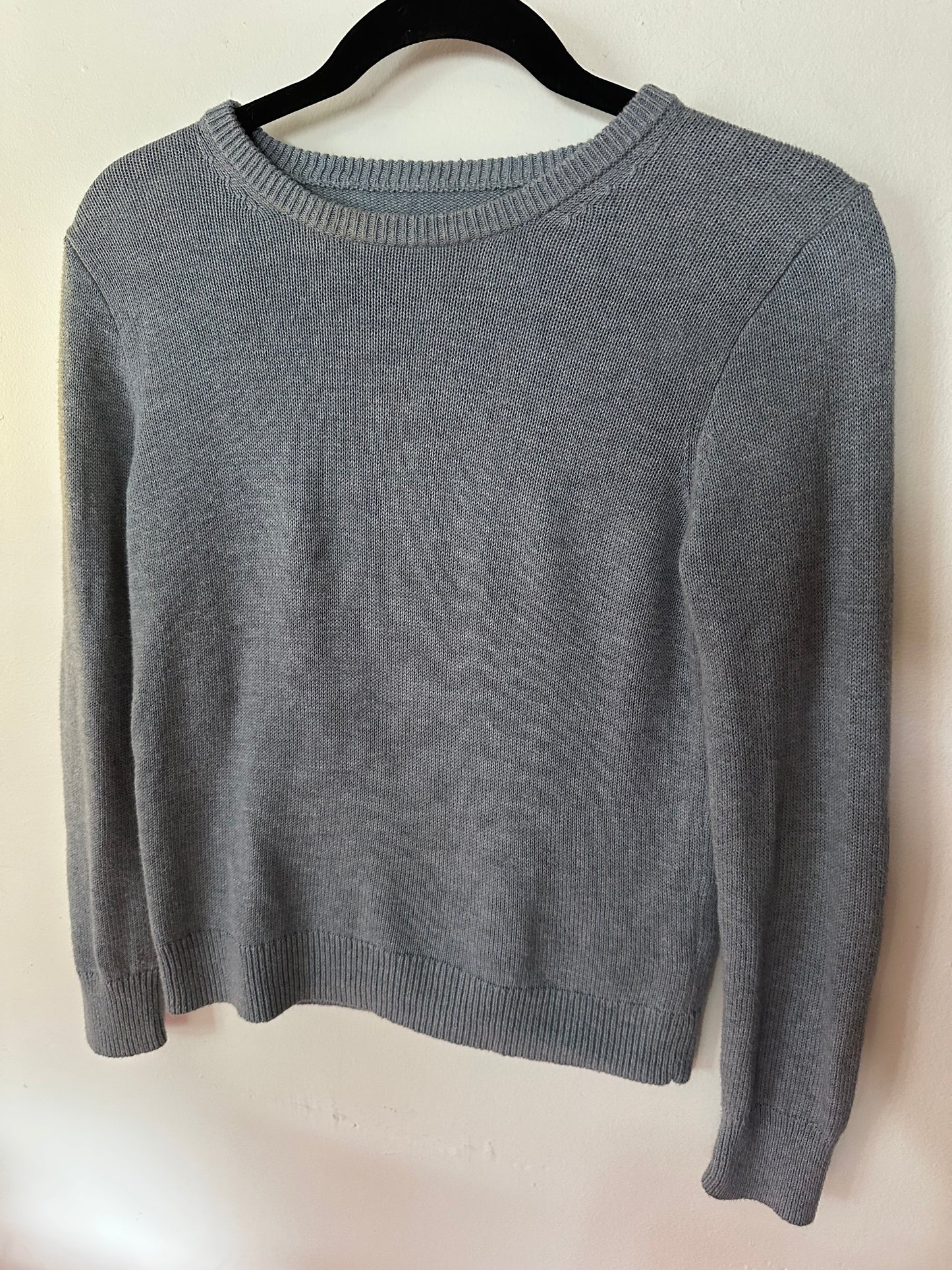 Light Blue Sweater with Suede Elbow Pads