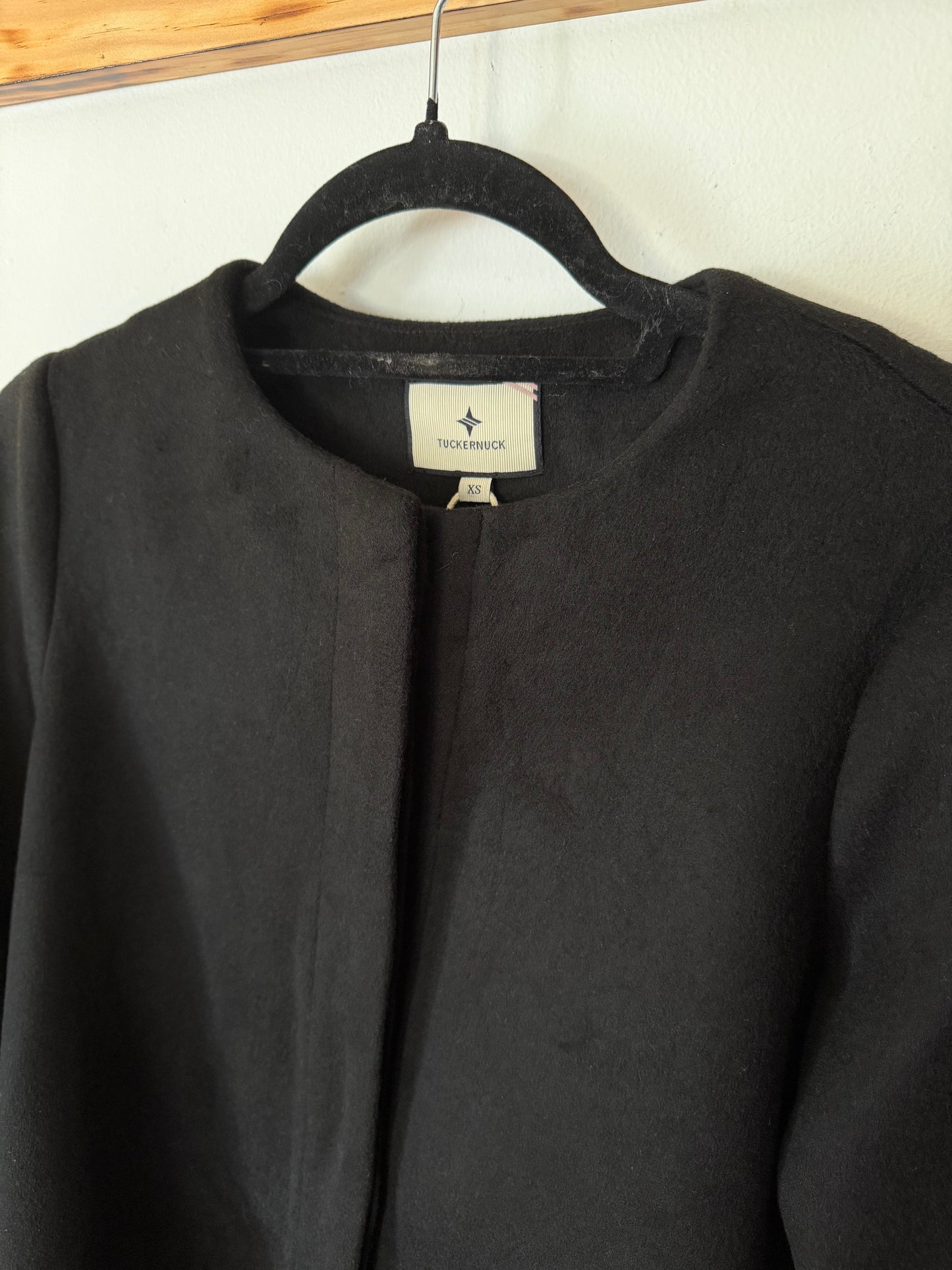 Tuckernuck | Black Wool Fur Cuff Harlan Coat