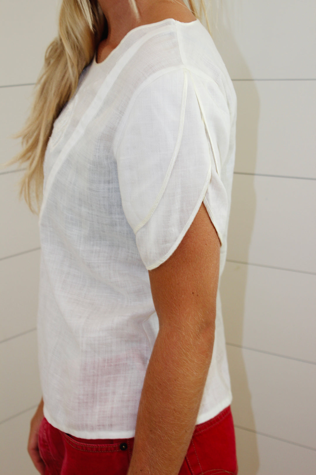 Vintage Floral Linen Top