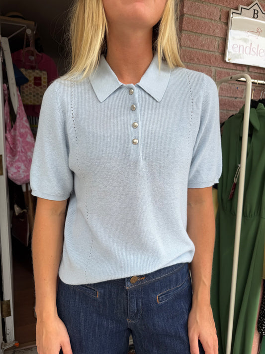 Rag & Bone | Darcey Cotton Short Sleeve Cash Polo, L