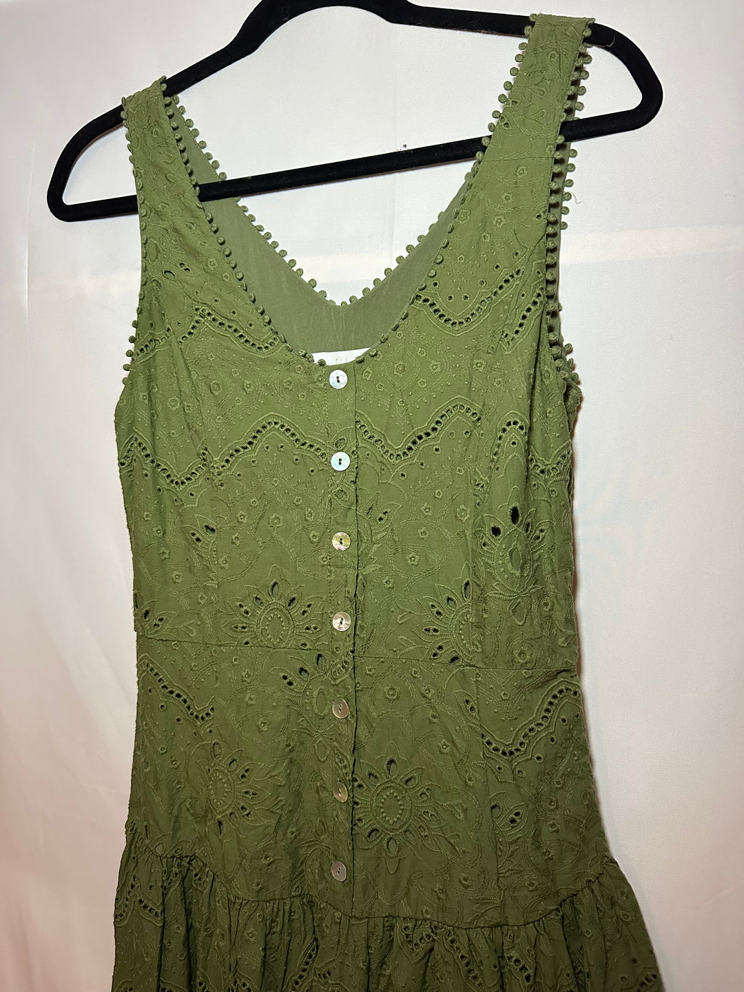House of Harlow | Green Eyelet Midi, 2