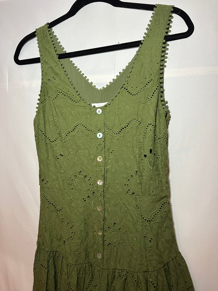 House of Harlow | Green Eyelet Midi, 2