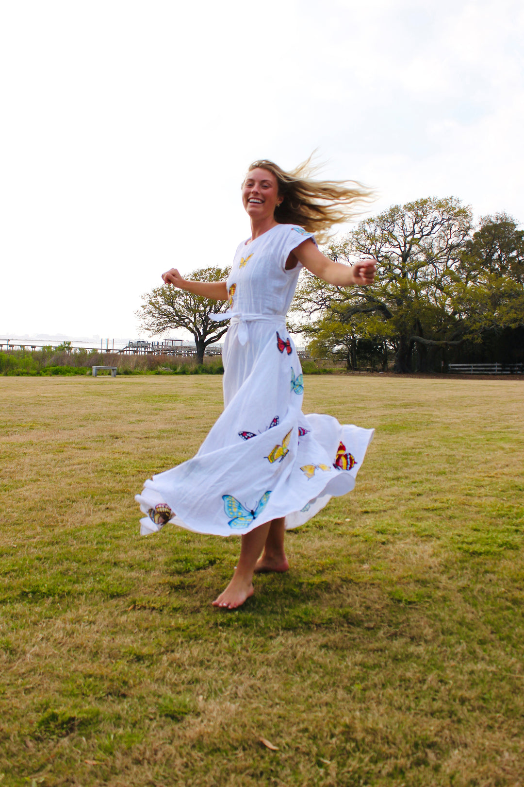 Fanm Mon | Butterfly Papiyon Maxi Dress, L