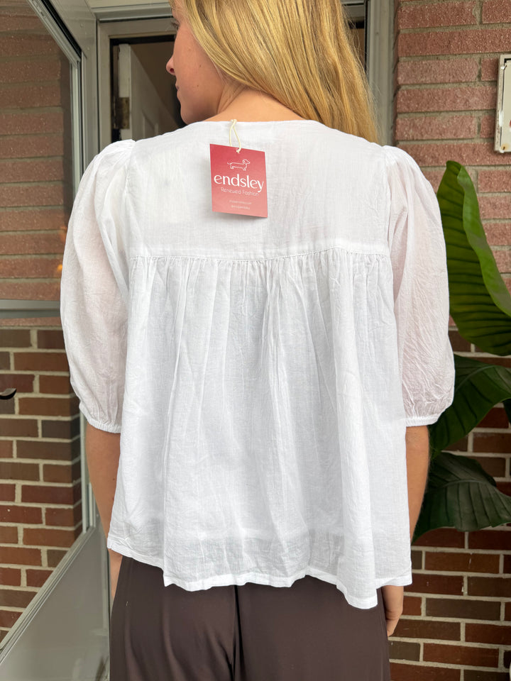 Emerson Fly |  100%Organic Cotton Puff Isla Top Flowy Top, XS/S