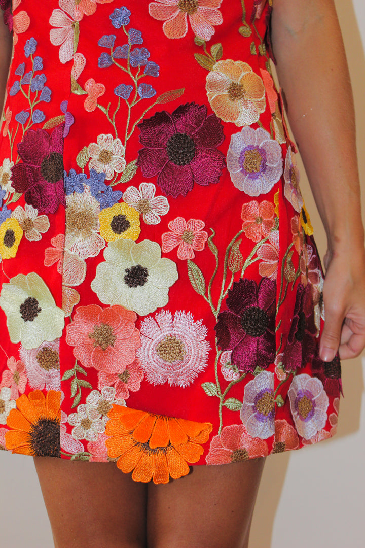Endless Rose | Floral Embellished Strapless Dress, S