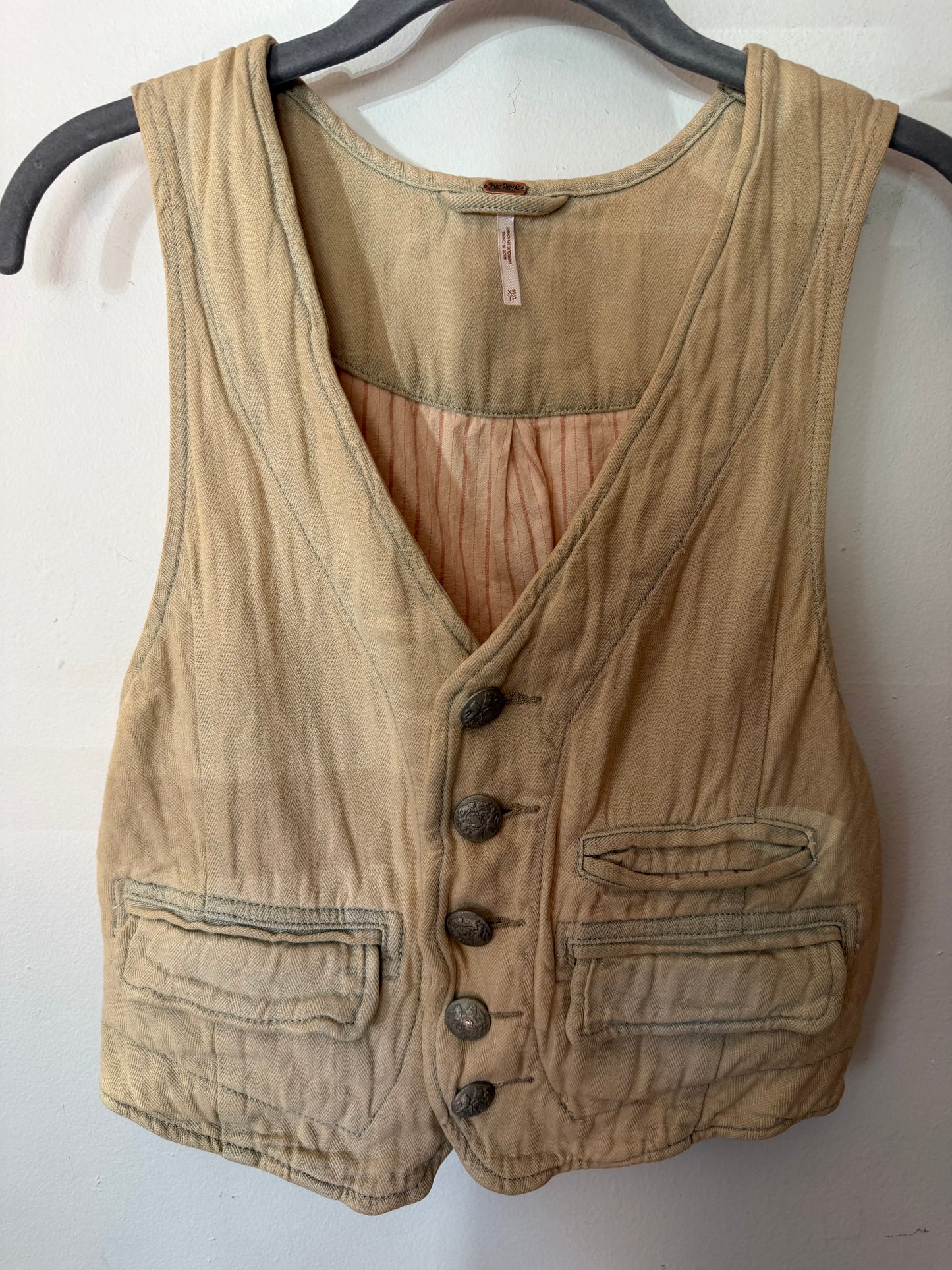 Free People | Linen/Cotton Blend Vest, XS