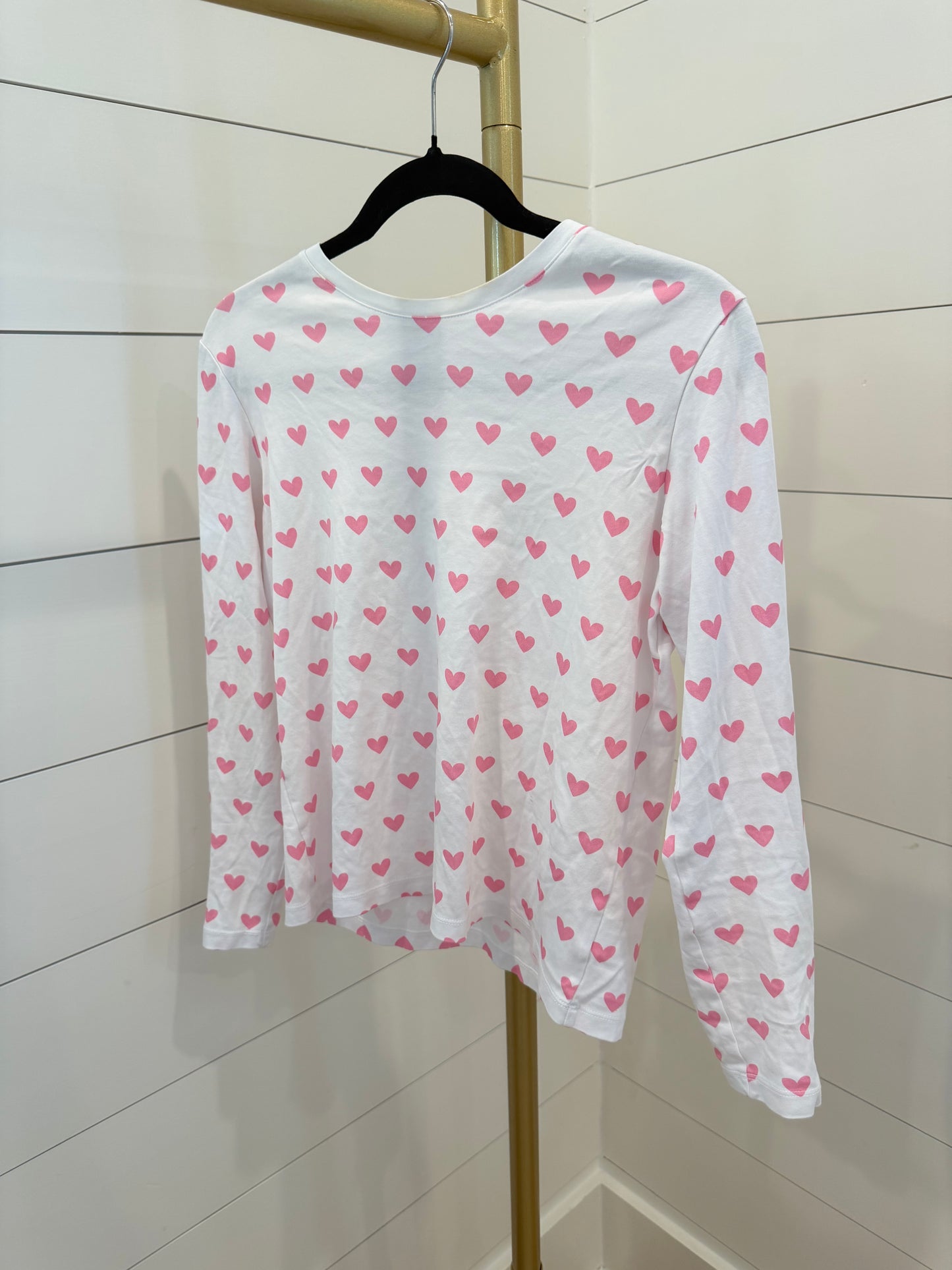 LAKE | Darling Pink Hearts Pima Long-Long PJ Set, XS