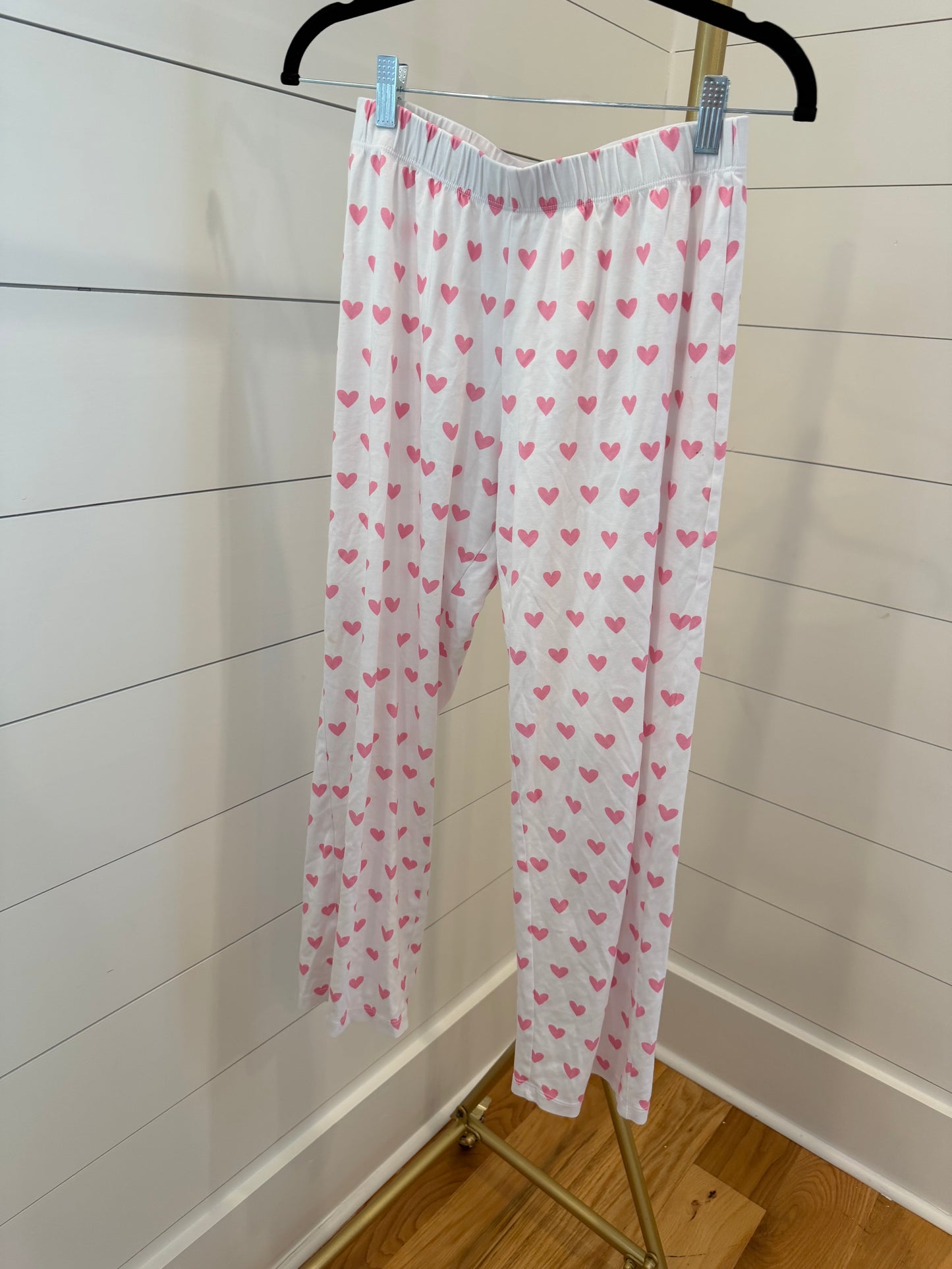 LAKE | Darling Pink Hearts Pima Long-Long PJ Set, XS