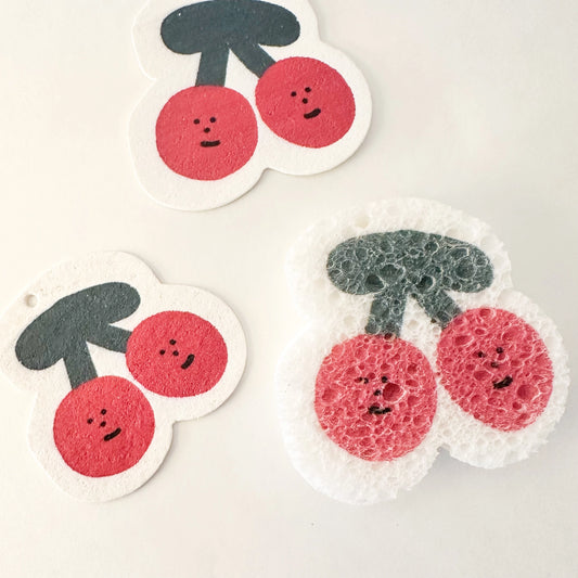 Natural Cellulose Pop Up Sponges | Biodegradable | Cherry
