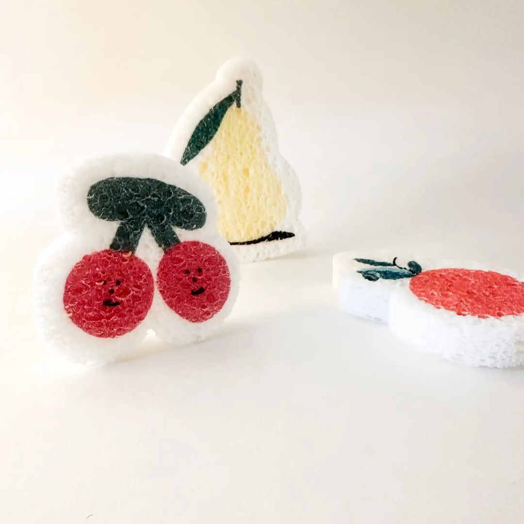 Natural Cellulose Pop Up Sponges | Biodegradable | Cherry