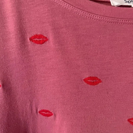 Splendid | Emboridered Lips Tee Shirt