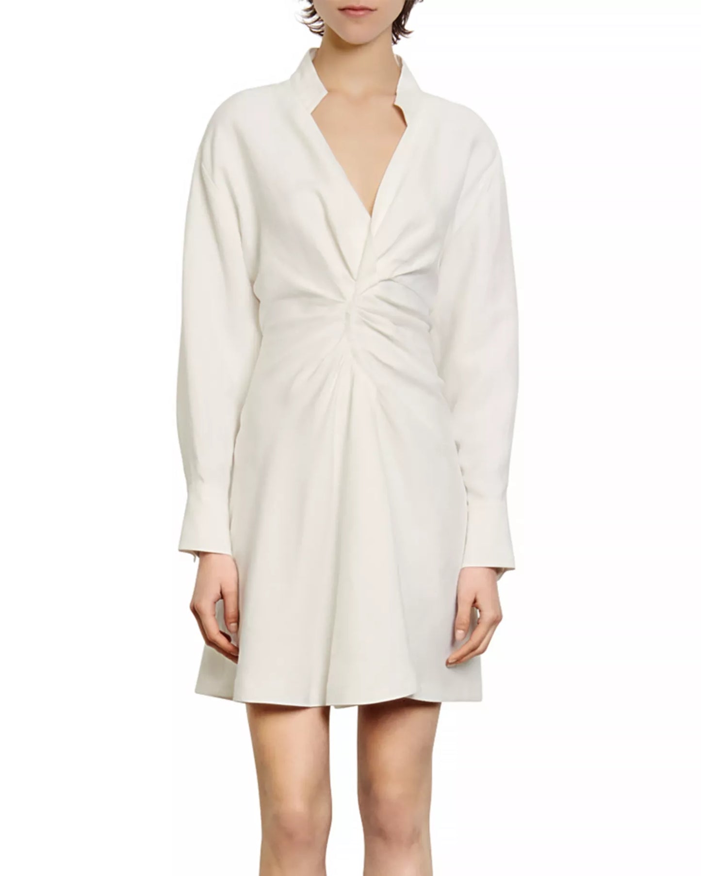 Sandro | Celia Ruched Mini Dress, M