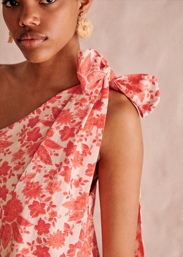 Sezane | Teva One Shoulder Tie Dress, 36